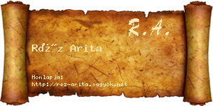 Réz Arita névjegykártya